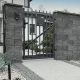 Камень для столба забора 4х секционный, графит, 360х360х180